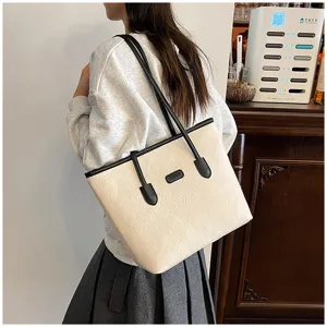 Fashion autumn winter large capacity embossed tote bag women casual shoulder bag