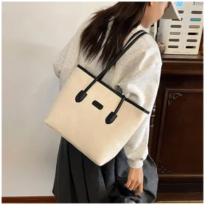 Women fashion large capacity tote bag 2025 autumn winter embossed PU leather shoulder bag