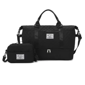 Große Kapazität Reisetasche Set Oxford Stoff Gesteppt Wasserdichte Duffle Bag Mit Kleine Tasche Reisegepäck Set