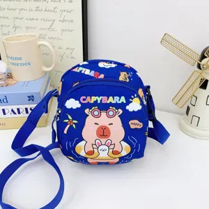 Χαριτωμένη παιδική τσάντα χιαστί Capybara με χαριτωμένο σχέδιο ζώου και λουράκι ώμου.