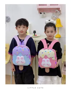 Niedlicher Kinder Eiscreme Rucksack mit LED Licht, leichter Kindergarten Schulranzen für Kinder.