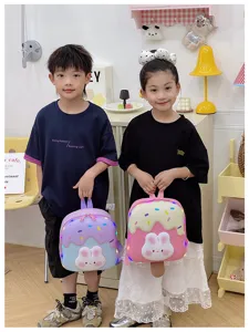 Süßer LED Kinderrucksack süßes Hasen Design leuchtender Kindergarten Schulranzen leicht