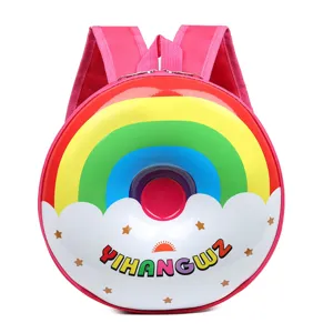 Süßer runder Kinder Rucksack mit buntem Regenbogen Donut Design für Kindergarten Jungen und Mädchen