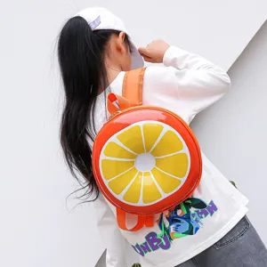 Niedlicher Orangen-Scheiben Kinderrucksack für Schule und Reise, runder Kinder-Tagesrucksack.