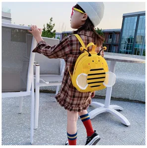 Cute toddler bee backpack anti-lost baby cute animal bag yellow rucksack kids travel