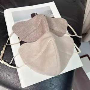 Mascarilla facial cálida de lana y seda para mujer, cubierta de boca antiviento de invierno gruesa