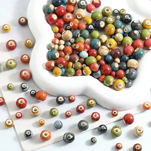 Jingdezhen Ceramic Loose Beads Polka Dot Glaze Craft Beads For DIY Necklace Bracelet Jewelry Making Supplies