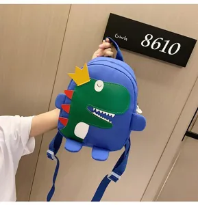 Sac a dos enfant dinosaure cartable dessin anime tissu oxford bleu mignon cartable ecole