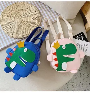 Mignon dessin animé dinosaure enfants sac à dos tout-petit cartable tissu oxford coloré.
