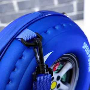 Kids 3D car tire shaped backpack blue children school bag for kindergarten daily use outdoor