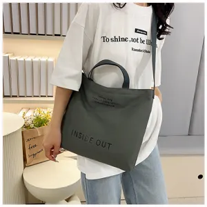 Vintage canvas tote bag large capacity shoulder messenger bag casual handbag for women