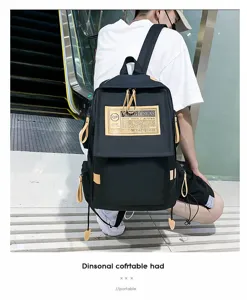 Casual oxford backpack with large capacity and stylish contrast strap design for daily use.