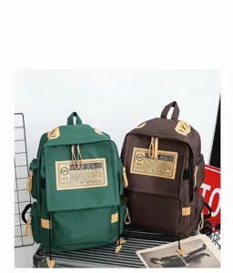 Large capacity oxford cloth backpack for travel and school, stylish couples dual shoulder bag.