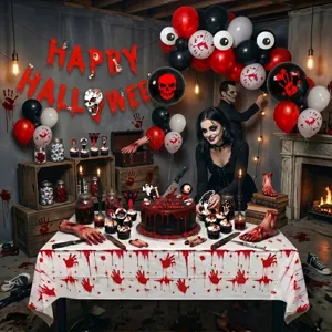 Halloween Party Luftballon Dekoration gruselig Goth Party Setup schwarz rote Ballons