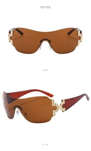 Y2K wrap-around rhinestone sunglasses for women, luxury designer style oversized gradient shades.