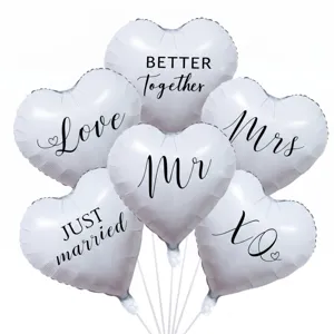 18 inch heart foil balloon set white wedding party decoration romantic proposal atmosphere props