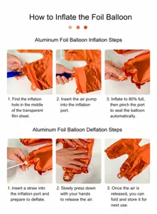 Detaillierte Anleitung zum einfachen Aufblasen und Ablassen von Aluminiumfolienballons.