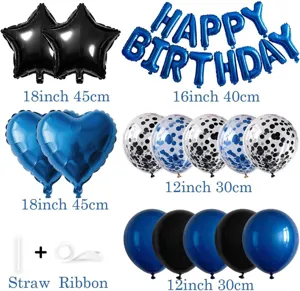 Birthday balloon set happy birthday foil latex balloons party decoration supplies kit