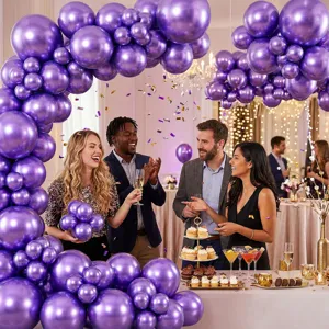 Globos de látex púrpura metálico para fiesta de cumpleaños boda decoración 50pcs