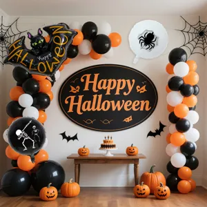 Halloween balloon arch kit aluminum foil balloons set for holiday party scene decoration