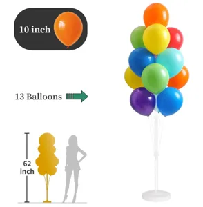 Balloon column stand kit 62 inch tall with 13 colorful balloons for party decoration