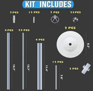 Balloon column stand kit accessories set with poles, base and connectors for party decor.