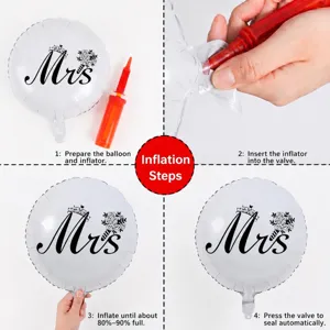 18 Inch Wedding Foil Balloon Mrs Letter Print Party Decoration Balloon with Hand Pump Kit
