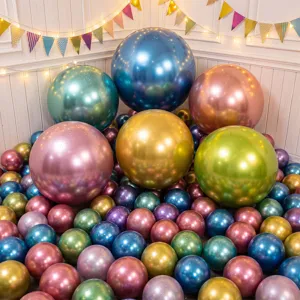 Metallische Luftballons Chrom Latex glänzende runde Party Dekoration Hintergrund 90cm
