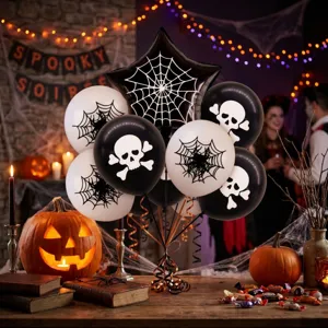 Halloween ballon set 18 inch doodskop spinnenweb bedrukte feest decoratie ballonnen