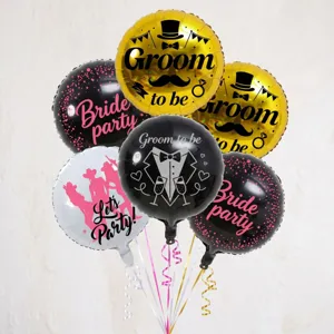 Bachelor bachelorette party foil balloons set bride groom wedding decoration party supplies