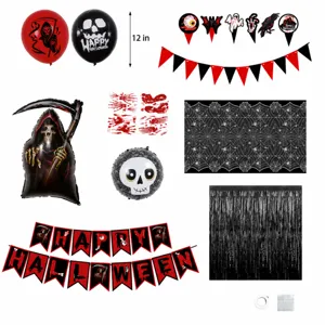 Halloween balloon set spider tablecloth banner party decoration latex balloons spooky props