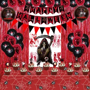 Halloween balloon set spider tablecloth banner party decoration latex balloons holiday supplies