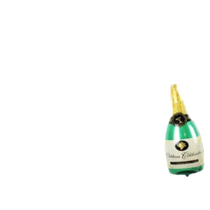 Foil champagne bottle balloon for party decorations, bachelorette celebration and events.