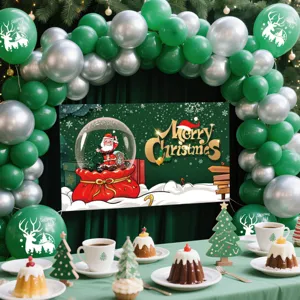 Weihnachtsballon Bogen Set mit grünem Hintergrund und Latexballons Partydekorationen für Feiern