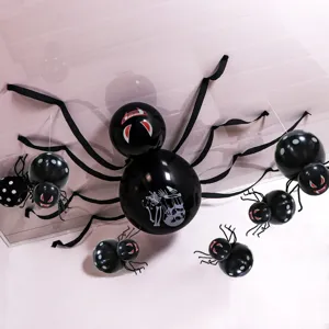 Halloween spider balloon set for spooky party decorations and holiday home indoor layout