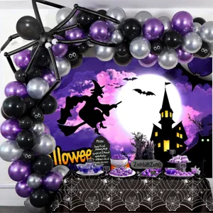 Halloween feest tafelkleed met spinnenweb ontwerp, wegwerp PVC tafelbedekking voor griezelen.