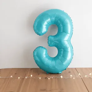32 inch blue number 3 foil balloon for birthday party celebration and event decoration supplies