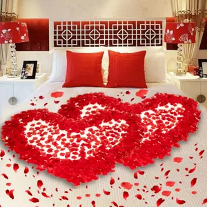 Artificial rose petals for romantic valentine wedding party bed decoration red flower petals.