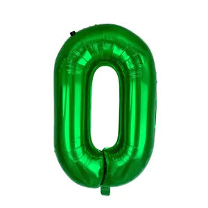 Green number 0 foil balloon for birthday party wedding celebration decoration party supply