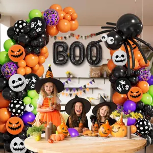Halloween Ballon Slinger Boog Set Met BOO Folie Ballonnen Latex Spin Ballonnen Voor Halloween Feest Decoraties