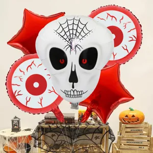 Halloween Aluminum Foil Balloons Pumpkin Skeleton Spider Round Balloons For Holiday Party Decoration