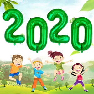 Green number 2020 foil balloons for birthday party wedding decoration 32 inch helium balloon