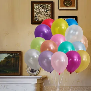Detailed shot of colorful pearl latex balloons bundle for party and wedding decoration.