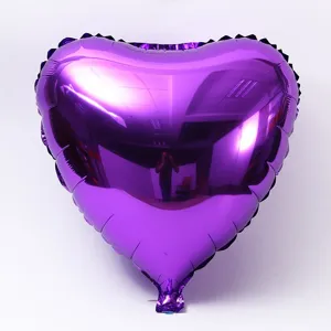 Purple heart foil balloon for party decoration, wedding, and Valentine's Day celebration.