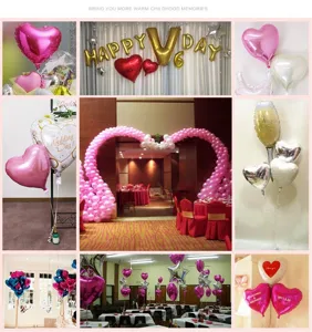 18 inch heart foil balloon wedding party decoration Valentine inflatable balloon set for romantic events