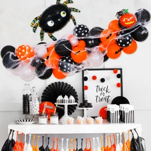 Halloween Balloon Arch Kit Pumpkin Ghost Aluminum Foil Latex Balloons For Party Scene Decoration