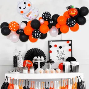 Halloween balloon arch kit with ghost and pumpkin foil balloons for party decoration
