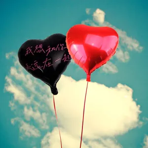 18 inch heart foil balloons red and black love balloons for wedding party decoration romantic event