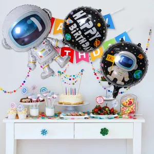 Space theme birthday party balloon set astronaut foil balloons children party decoration