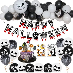 Halloween feest decoratie ballon set met skeleton enge thema voor griezelfeesten.